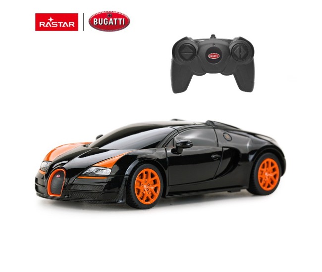 Masina cu telecomanda bugatti grand sport vitesse negru cu scara 1 la 24 Masina cu telecomanda bugatti grand sport vitesse negru cu scara 1 la 24