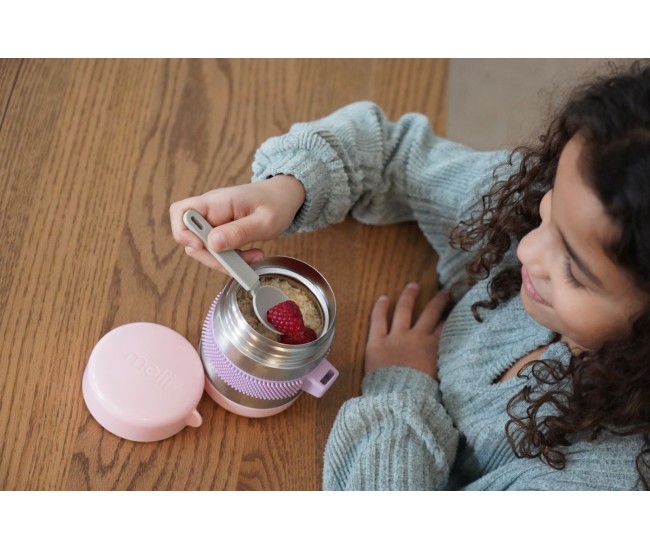 Termos cu lingurita 300 ml, melii, pink