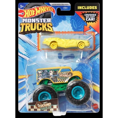 Hot wheels monster truck si masinuta metalica hound hauller