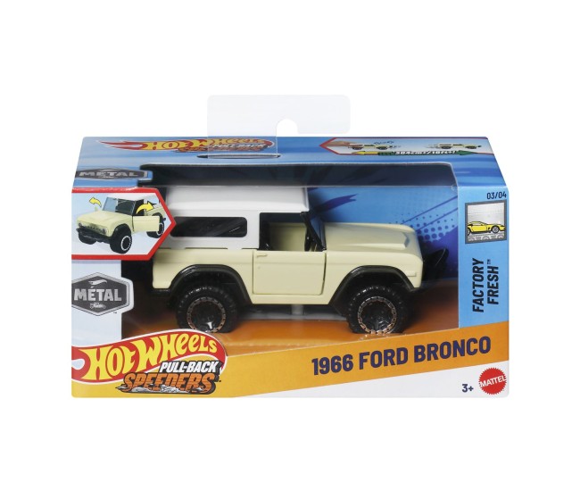 Hot wheels masinuta metalica cu sistem pull back ford bronco 1966 factory fresh scara 1 la 43 Hot wheels masinuta metalica cu sistem pull back ford bronco 1966 factory fresh scara 1 la 43