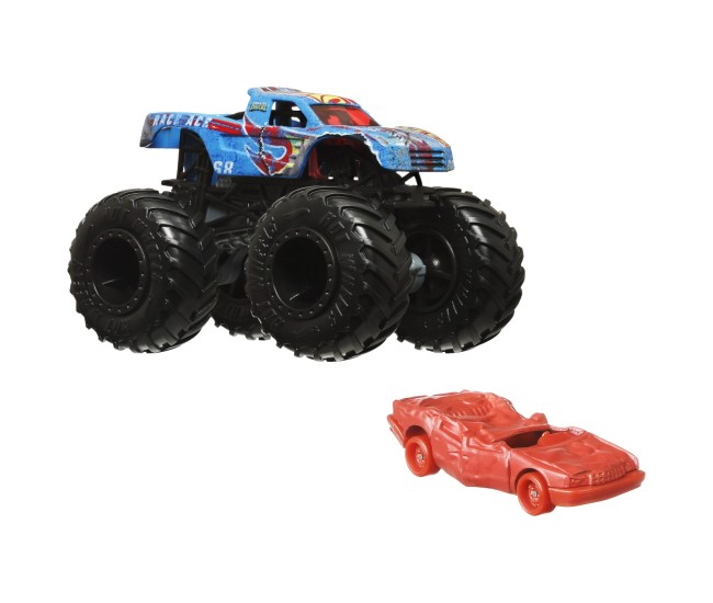 Hot wheels monster truck si masinuta metalica race ace Hot wheels monster truck si masinuta metalica race ace