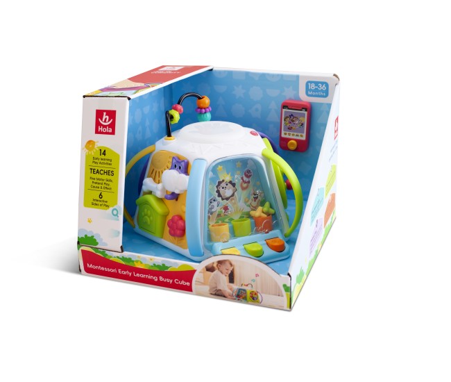 Cub interactiv montessori pentru invatare timpurie Cub interactiv montessori pentru invatare timpurie