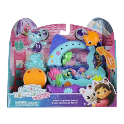 Gabbys dollhouse filmul set balconul acvariu si figurina mercat