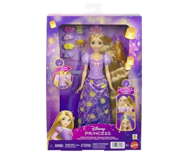 Disney princess set parul magic al lui rapunzel cu papusa si accesorii