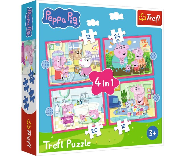 Puzzle trefl 4in1 peppa pig iubeste aventurile Puzzle trefl 4in1 peppa pig iubeste aventurile