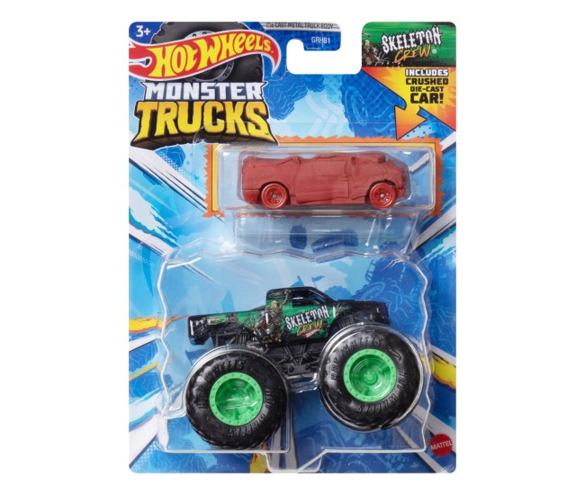 Hot wheels monster truck si masinuta metalica skeleton crew Hot wheels monster truck si masinuta metalica skeleton crew