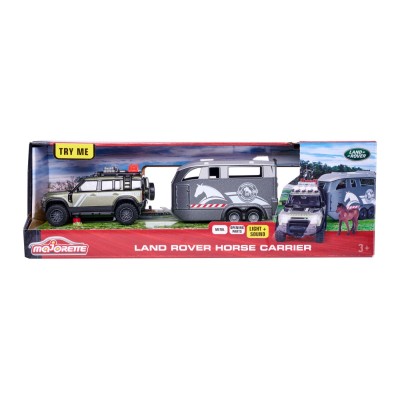 Majorette land rover cu remorca pentru cai