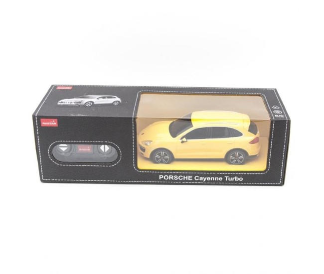 Masina cu telecomanda porsche cayenne turbo galben cu scara 1 la 24 Masina cu telecomanda porsche cayenne turbo galben cu scara 1 la 24