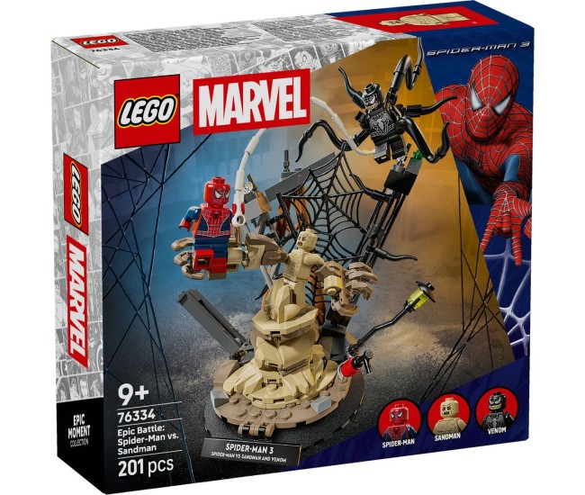 Lego marvel batalie memorabila omul paianjen vs sandman 76334