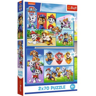 Puzzle trefl 2x70 patrula catelusilor echipa catelusilor