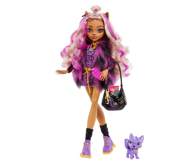 Monster high papusa clawdeen wolf cu animalut si accesorii