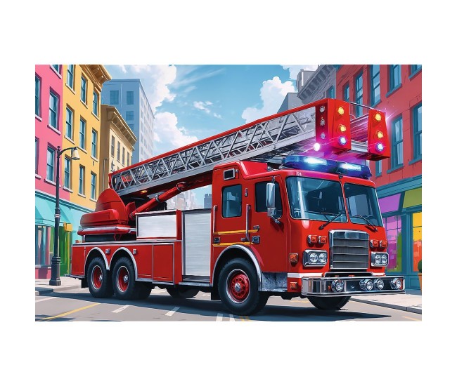 Puzzle trefl 60 masina de pompieri Puzzle trefl 60 masina de pompieri