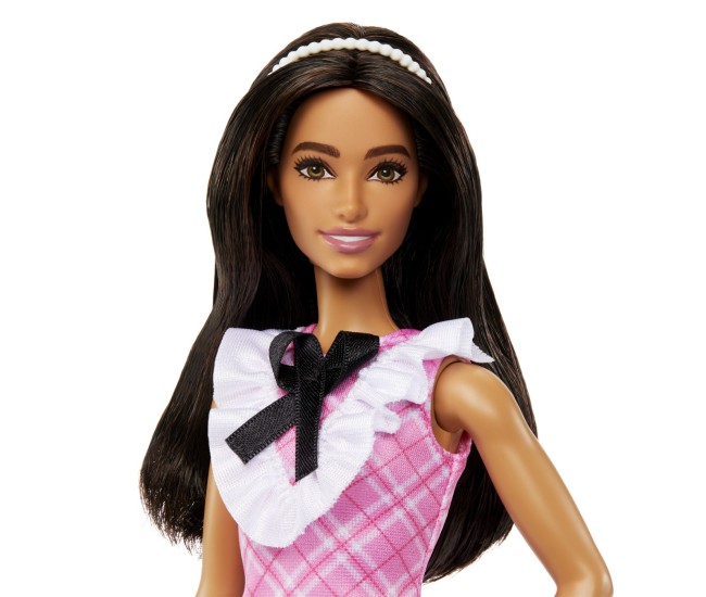 Papusa barbie fashionista bruneta cu bentita