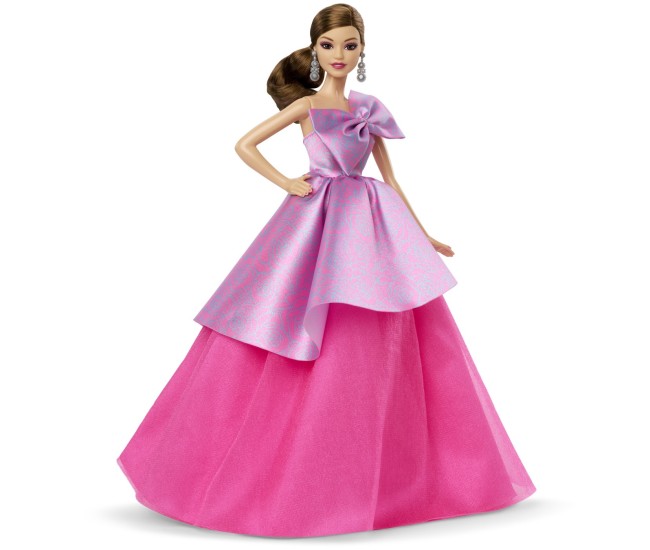 Barbie papusa barbie birthday wishes satena cu rochie roz
