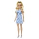 Barbie fashionistas papusa barbie blonda cu rochie albastra cu fundite Barbie fashionistas papusa barbie blonda cu rochie albastra cu fundite