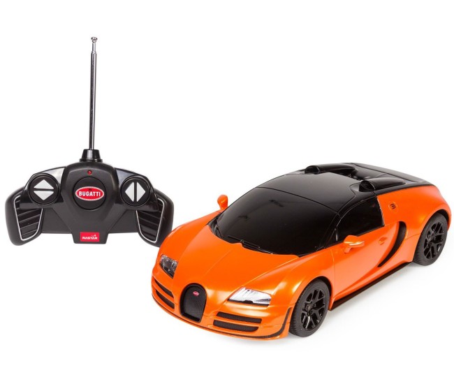 Masina cu telecomanda bugatti grand sport vitesse portocalie cu scara 1 la 18 Masina cu telecomanda bugatti grand sport vitesse portocalie cu scara 1 la 18