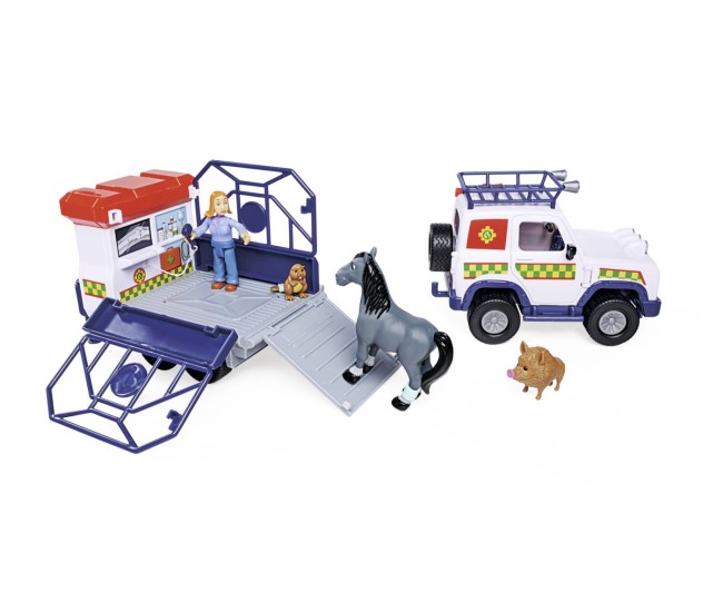 Pompierul sam vehicul salvare animale cu figurine si remorca Pompierul sam vehicul salvare animale cu figurine si remorca
