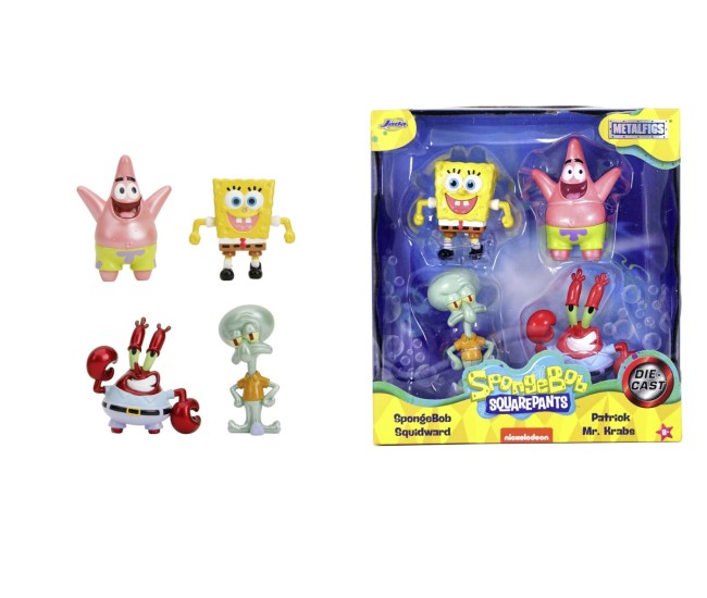 Jada sponge bob set 4 figurine metalice 6.5cm Jada sponge bob set 4 figurine metalice 6.5cm
