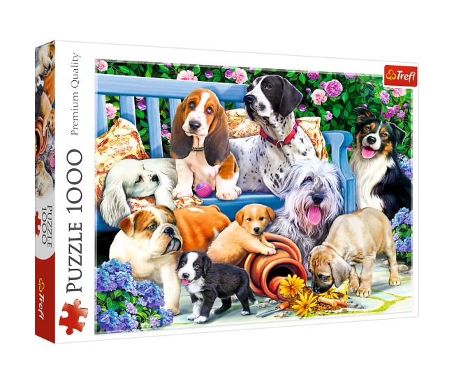 Puzzle trefl 1000 caini in gradina Puzzle trefl 1000 caini in gradina