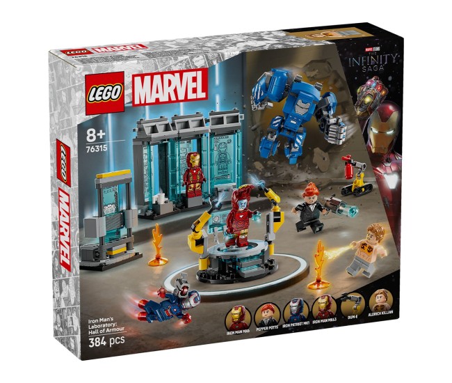 Lego super heroes laboratorul lui iron man sala armurilor 76315