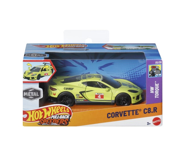 Hot wheels masinuta metalica cu sistem pull back corvette c8.r hw torque scara 1 la 43 Hot wheels masinuta metalica cu sistem pull back corvette c8.r hw torque scara 1 la 43