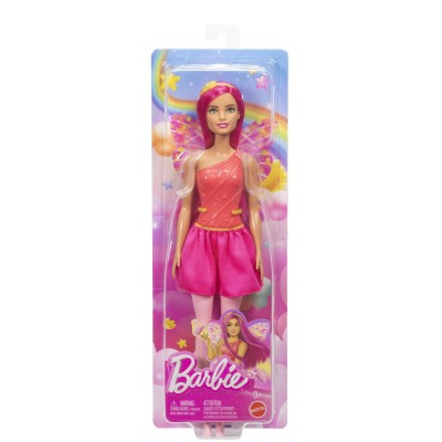 Barbie papusa barbie zana cu par si tinuta roz