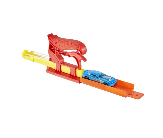 Hot wheels set lansator portabil rosu si masinuta Hot wheels set lansator portabil rosu si masinuta