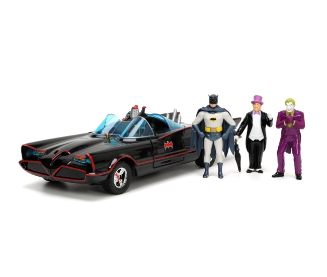 Jada batman set masinuta metalica batmobile 1:24 si 4 figurine Jada batman set masinuta metalica batmobile 1:24 si 4 figurine
