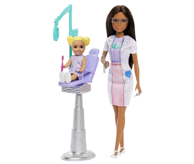 Barbie set de joaca papusa barbie bruneta face cariera stomatolog Barbie set de joaca papusa barbie bruneta face cariera stomatolog
