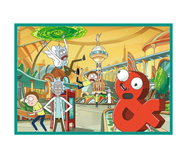 Puzzle trefl 4x250 lumea intortocheata a lui rick si morty Puzzle trefl 4x250 lumea intortocheata a lui rick si morty