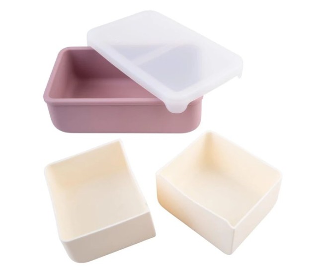 Cutie pranz bento cu compartimente detasabile, melii, blush berry