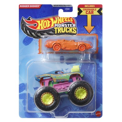 Hot wheels monster truck si masinuta metalica rodger dodger