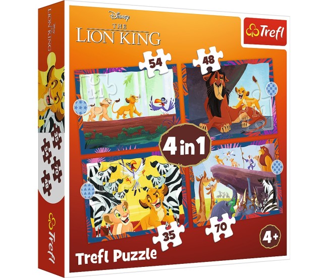 Puzzle trefl 4in1 disney regele leu