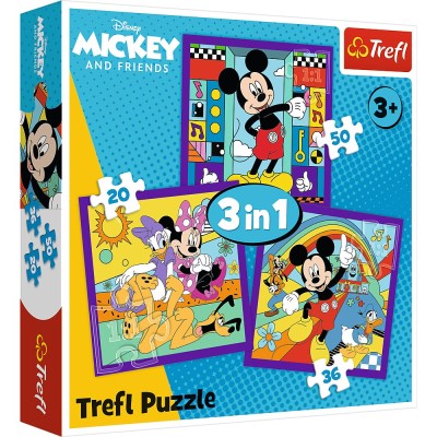 Puzzle trefl 3in1 mickey mouse si prietenii mickey si echipa lui vesela Puzzle trefl 3in1 mickey mouse si prietenii mickey si echipa lui vesela