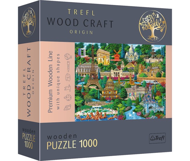 Puzzle trefl din lemn 1000 piese obiective turistice faimoase din franta Puzzle trefl din lemn 1000 piese obiective turistice faimoase din franta