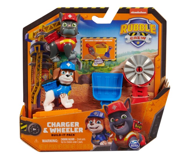 Patrula catelusilor rubble si echipa charger si wheeler constructie cu nisip kinetic Patrula catelusilor rubble si echipa charger si wheeler constructie cu nisip kinetic