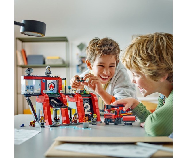 Lego city statie si camion de pompieri 60414