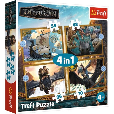 Puzzle trefl 4in1 cum sa iti dresezi dragonul zilele dragonului Puzzle trefl 4in1 cum sa iti dresezi dragonul zilele dragonului