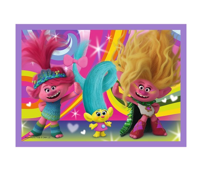 Puzzles 4in1 trolii aventurile trolilor colorati