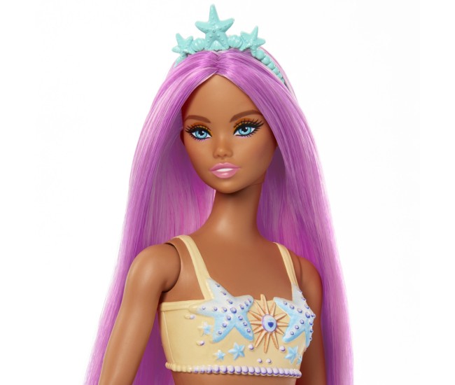 Barbie dreamtropia papusa sirena cu parul roz si coada portocalie Barbie dreamtropia papusa sirena cu parul roz si coada portocalie