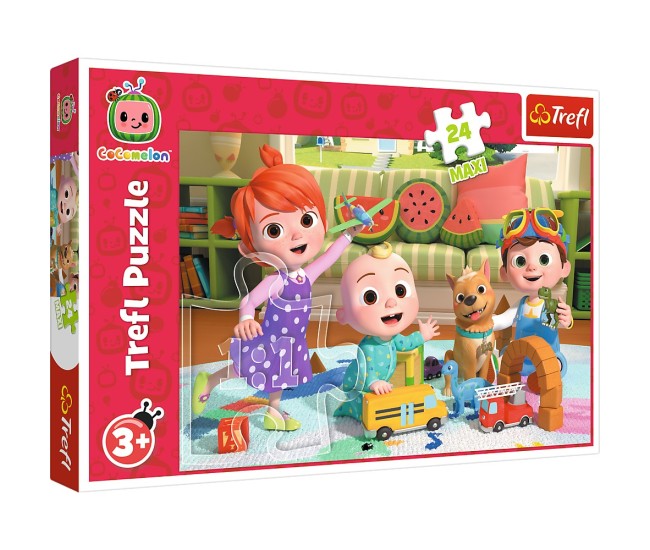 Puzzle trefl 24 maxi cocomelon gata de aventura Puzzle trefl 24 maxi cocomelon gata de aventura
