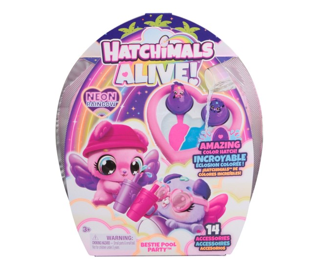 Hatchimals alive neon rainbow set petrecere la piscina Hatchimals alive neon rainbow set petrecere la piscina