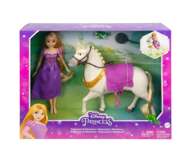 Disney princess set papusa rapunzel si calul maximus Disney princess set papusa rapunzel si calul maximus