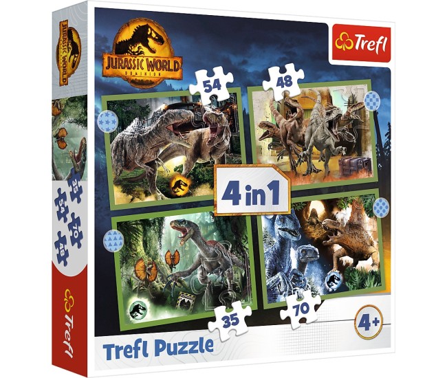 Puzzle trefl jurassic world 4in1 in lumea dinozaurilor Puzzle trefl jurassic world 4in1 in lumea dinozaurilor