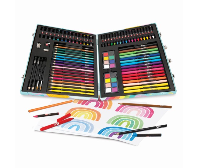 Happi hobbi art case set de desen deluxe cu 100 de accesorii unicorn Happi hobbi art case set de desen deluxe cu 100 de accesorii unicorn