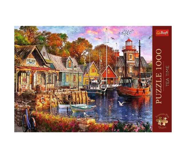 Puzzle trefl 1000 premium plus tea time portul minunat Puzzle trefl 1000 premium plus tea time portul minunat