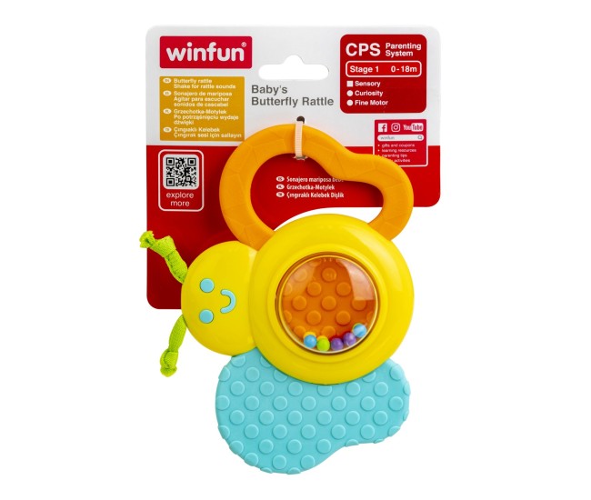 Winfun zornaitoare fluturas cu jucarie de dentitie Winfun zornaitoare fluturas cu jucarie de dentitie