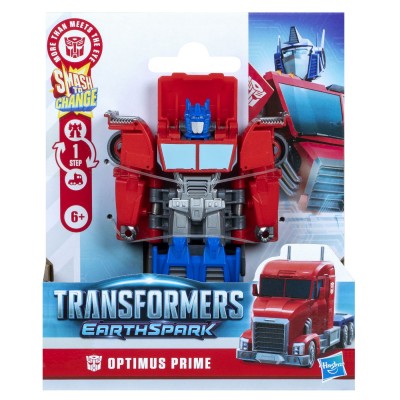 Transformers earthspark figurina optimus prime 1 step smash to change