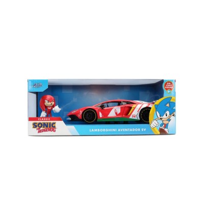 Jada sonic ariciul set figurina sonic si masinuta metalica lamborghini aventador sv scara 1 la 24