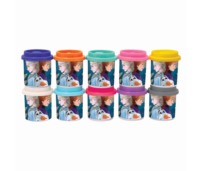 Set 10 borcanase de plastilina frozen in ambalaj de carton Set 10 borcanase de plastilina frozen in ambalaj de carton